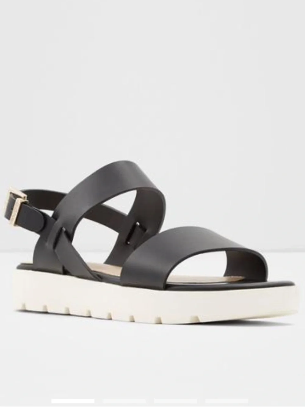 Aldo Dwylia Black and White Platform Cross-Strap Sandals -Sz 8.5